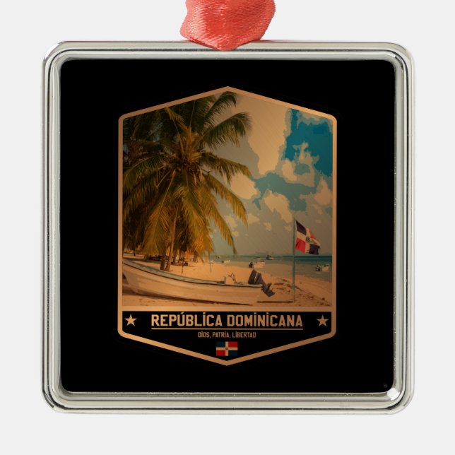 Ornement Carré Argenté République dominicaine (Devant)