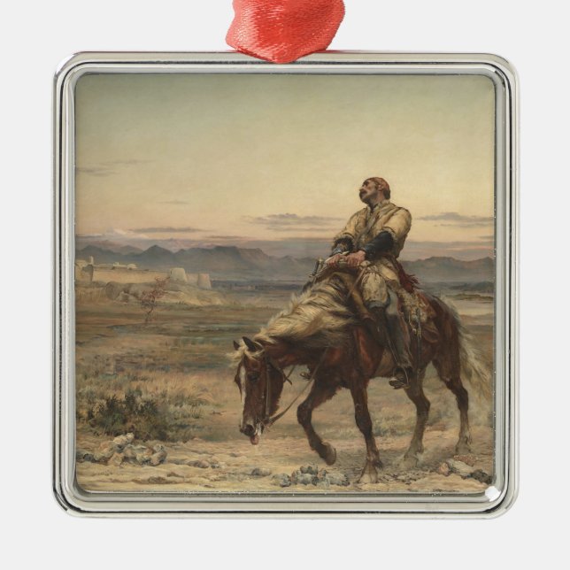 Ornement Carré Argenté Restes d'une armée (par Elizabeth Thompson) (Devant)