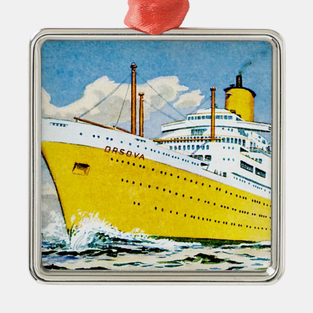Ornement Carré Argenté RMS Orsova en mer (Devant)