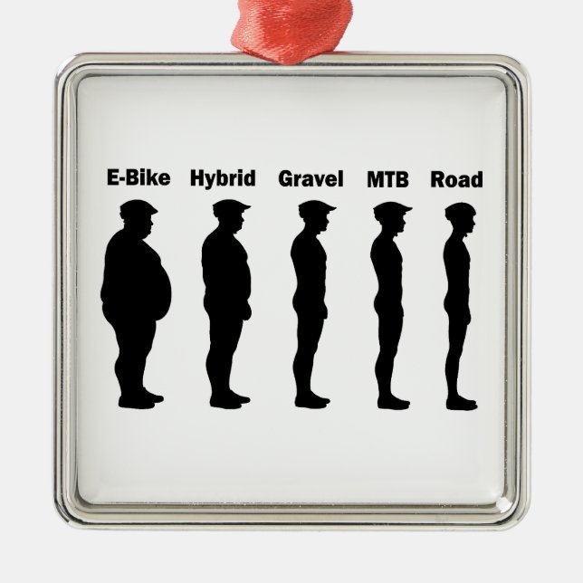 Ornement Carré Argenté Roadie de l'évolution cycliste (Devant)