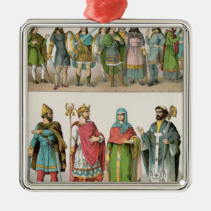 Ornement Carré Argenté Robe anglo-saxonne