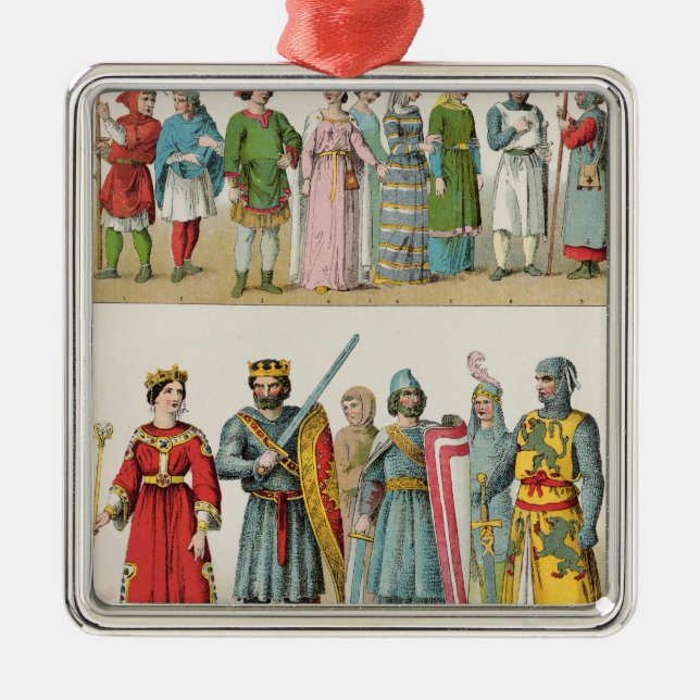 Ornement Carré Argenté Robe de Français (Devant)