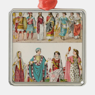 Ornement Carré Argenté Robe d'Etruscan