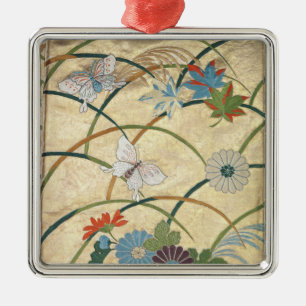 Ornement Carré Argenté Robe longue de Noh