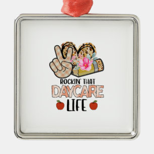 Ornement Carré Argenté Rockin Cette Vie De Garde