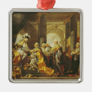 Ornement Carré Argenté Roi de Louis XVI de la France