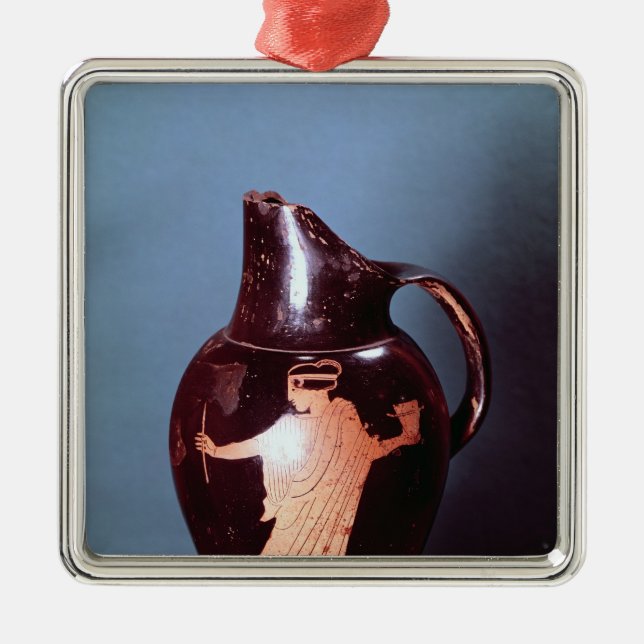 Ornement Carré Argenté Rouge-chiffre oinochoe de grenier (Devant)