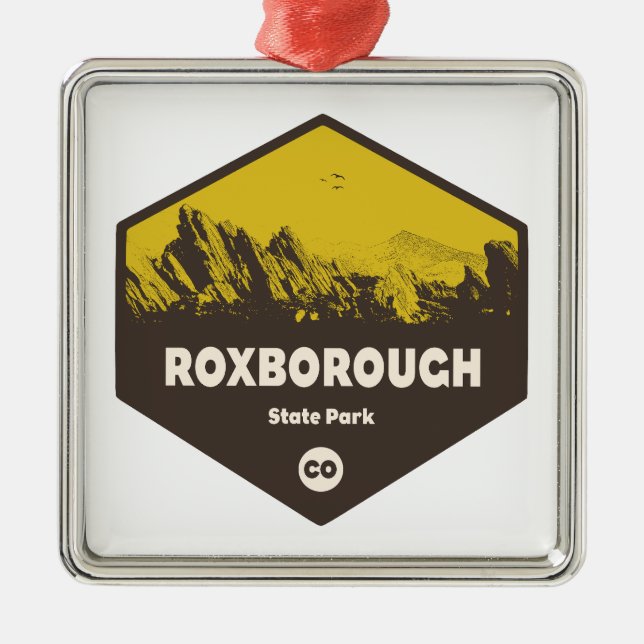 Ornement Carré Argenté Roxborough State Park Colorado (Devant)