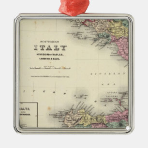 Ornement Carré Argenté Royaume D'Italie Du Sud De Naples