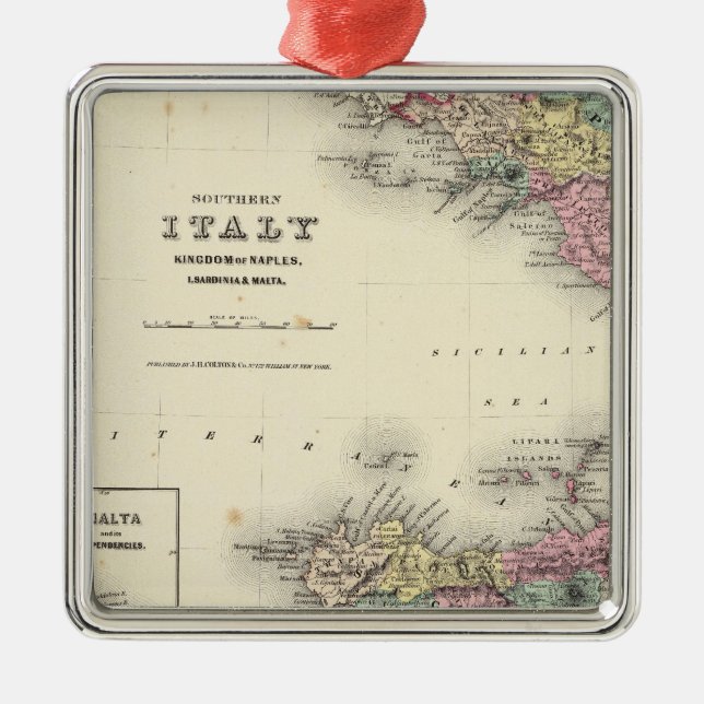 Ornement Carré Argenté Royaume D'Italie Du Sud De Naples (Devant)