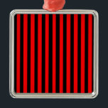 Ornement Carré Argenté Ruby Black<br><div class="desc">Ruby Black est un design simple de bandes noires et rouges qui convient à toutes les occasions et à tous les objets. Cette image est disponible sur une variété d'autres produits, il suffit de cliquer sur le lien sous la photo près de "About this Design".</div>