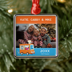 Ornement Carré Argenté Rue Sésame Camion d'alimentation Monster Cookies