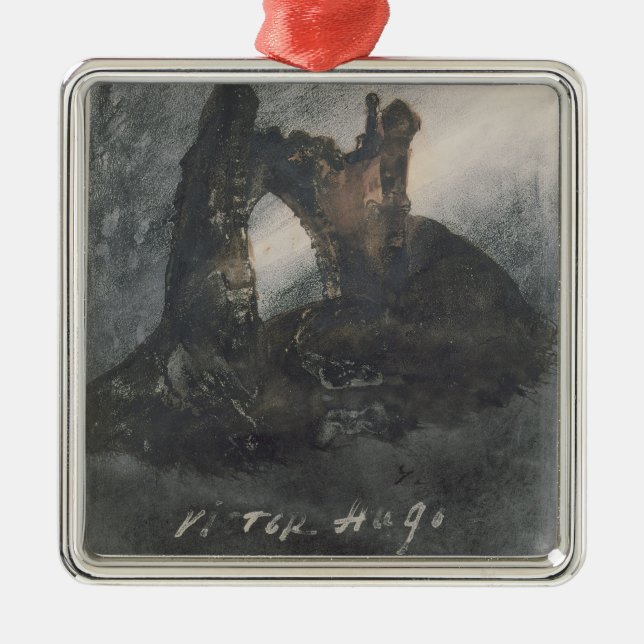 Ornement Carré Argenté Ruines à Groz-Nez, au Jersey, ou à la voûte (Devant)