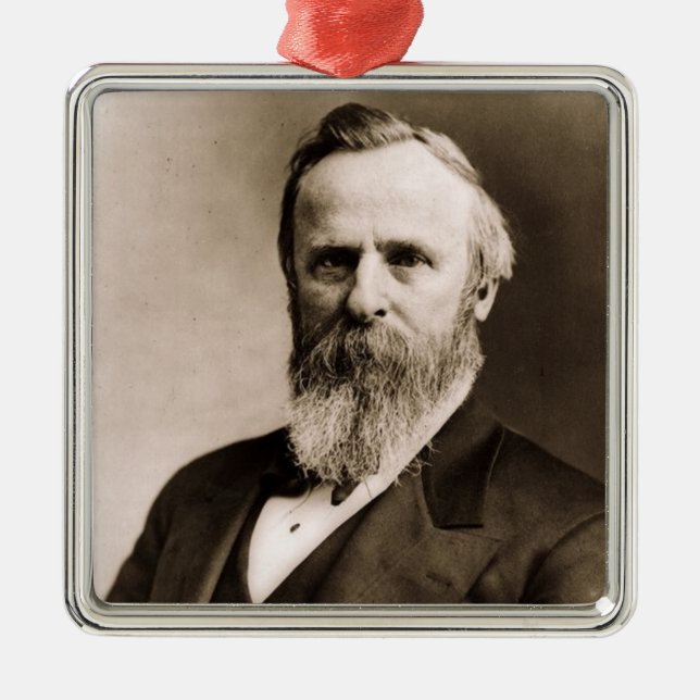 Ornement Carré Argenté Rutherford B. Hayes 19e Président (Devant)
