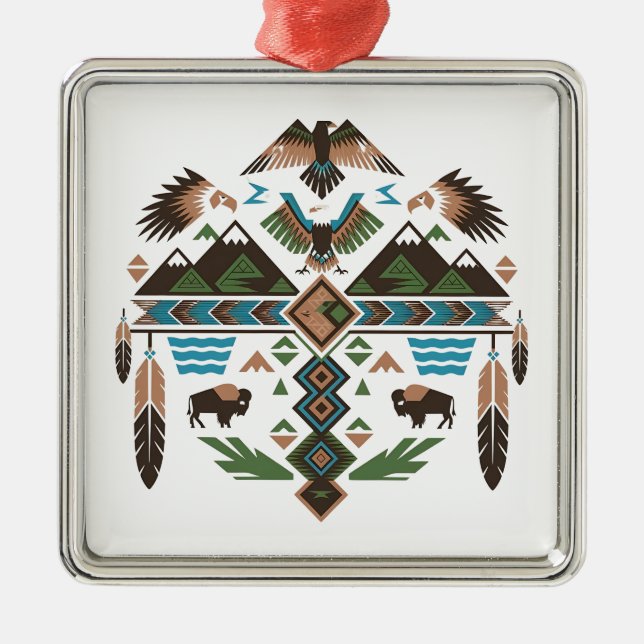 Ornement Carré Argenté Sacred Symbols (Devant)