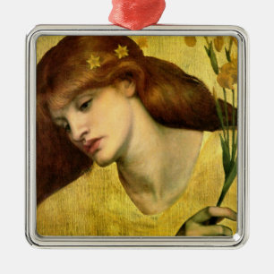 Ornement Carré Argenté Saint Lily [Sancta Lilias] (par Gabriel Rossetti)