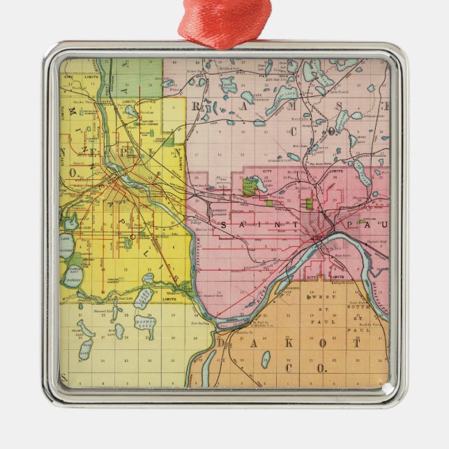 Ornement Carré Argenté Saint-Paul, Minneapolis, Minnesota (Devant)