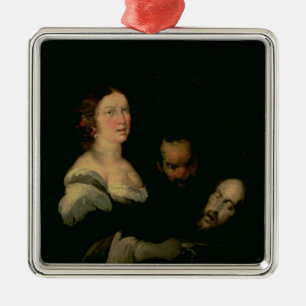 Ornement Carré Argenté Salome avec la tête de St John le baptiste