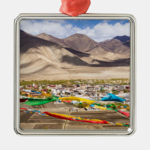 Ornement Carré Argenté Samye monastery aerial view - Tibet, Asia