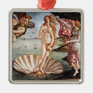 Ornement Carré Argenté Sandro Botticelli - Naissance de Vénus