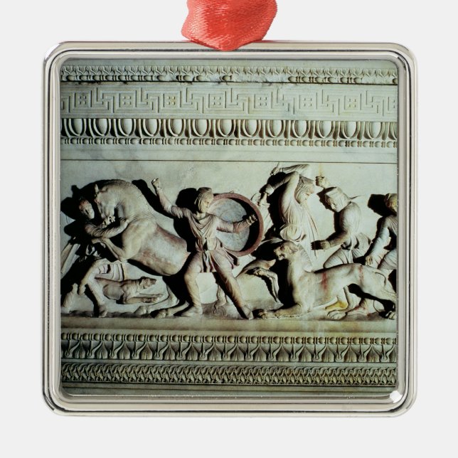 Ornement Carré Argenté Sarcophage d'Alexandre (Devant)