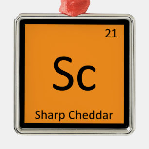 Ornement Carré Argenté Sc - Chimie du fromage cheddar fort Tableau périod