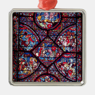 Ornement Carré Argenté Scènes de la vie de Charlemagne