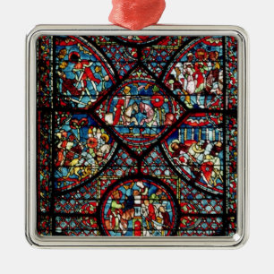 Ornement Carré Argenté Scènes de la vie de Charlemagne