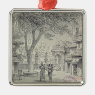 Ornement Carré Argenté Scénographie pour l'acte II de l'opéra 'Lakme