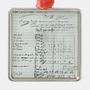 Ornement Carré Argenté Score manuscrit de la Loi III