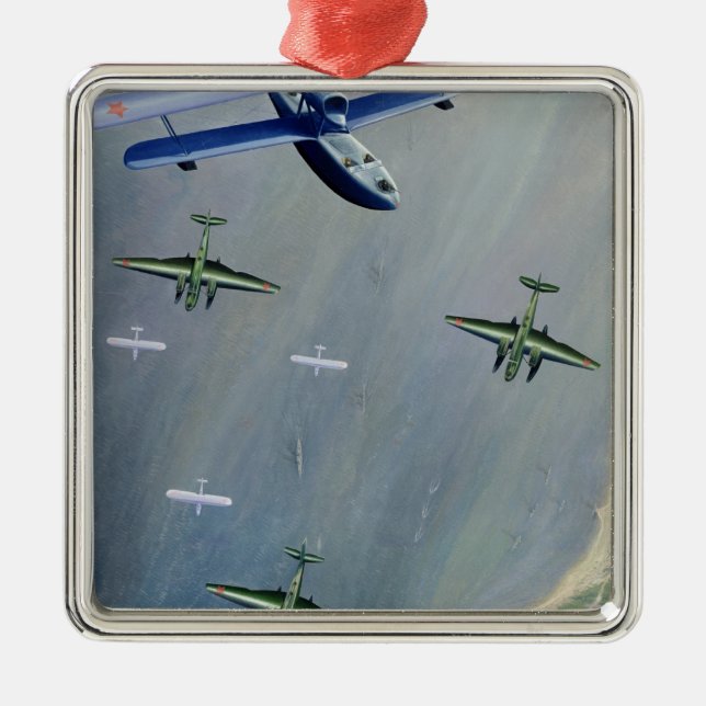 Ornement Carré Argenté Seaplanes, 1933 (Devant)