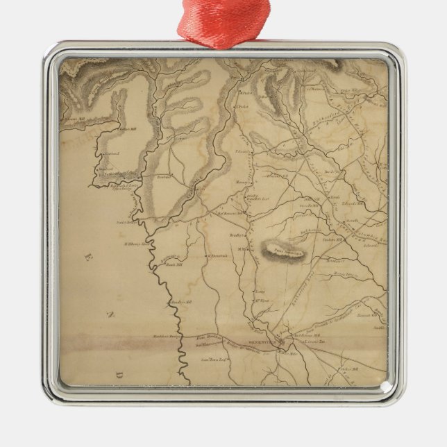 Ornement Carré Argenté Secteur de Greenville, la Caroline du Sud (Devant)