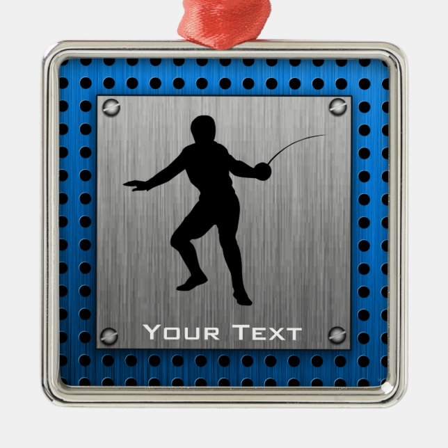 Ornement Carré Argenté Sembler balayé en métal clôturant la silhouette (Devant)