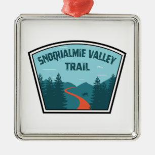 Ornement Carré Argenté Sentier de la vallée Snoqualmie dans l'État de Was