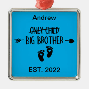 Ornement Carré Argenté Seulement les enfants traversent maintenant Big Br