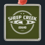 Ornement Carré Argenté Sheep Creek Wild Et Rivière Pittoresque Idaho Kaya<br><div class="desc">Le ruisseau Sheep dans l'Idaho traverse un canyon sinueux extrêmement étroit avec des parois verticales. Les débits d'eau élevés sont au printemps et fournissent de l'eau vive aux plaisanciers les plus expérimentés.</div>