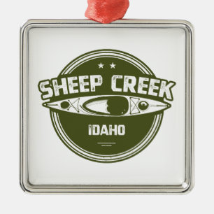 Ornement Carré Argenté Sheep Creek Wild Et Rivière Pittoresque Idaho Kaya