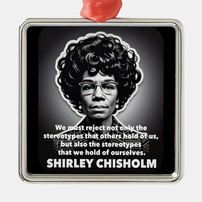 Ornement Carré Argenté Shirley Chisholm cite Black lives (Devant)