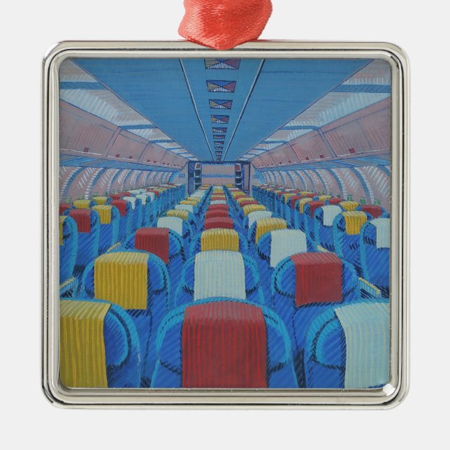 Ornement Carré Argenté Sièges d'avion (par Gregorio Undurraga) (Devant)