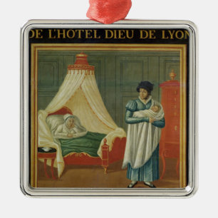 Ornement Carré Argenté Signe annonçant les services d'une sage-femme