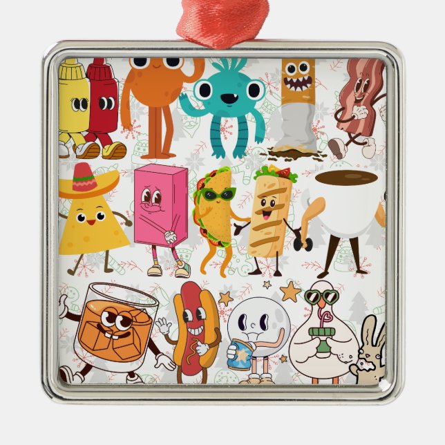 Ornement Carré Argenté Silly (Devant)