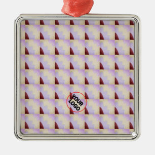 Ornement Carré Argenté Simple, élégant, ajouter du texte de nom de photo