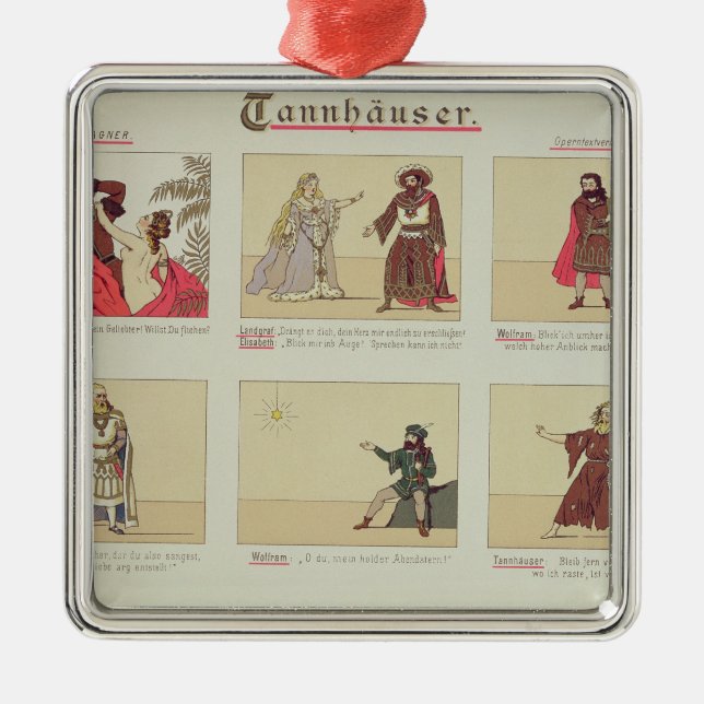 Ornement Carré Argenté Six scènes concernant l'opéra 'Tannhauser (Devant)