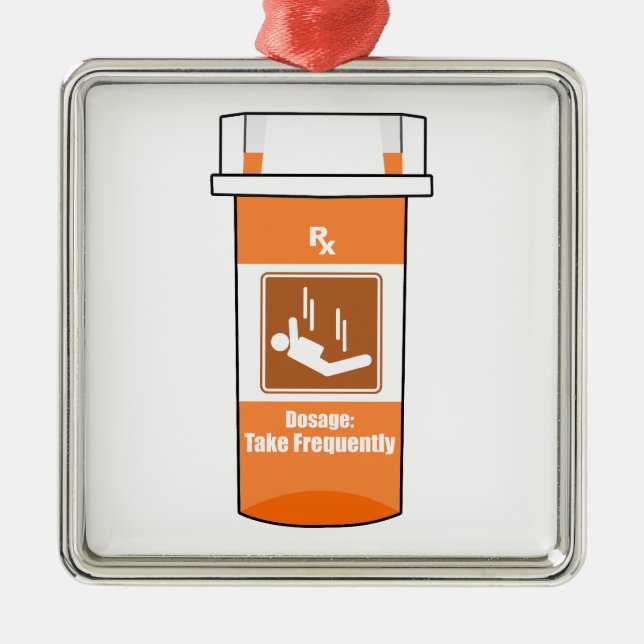 Ornement Carré Argenté Sky Diving Is My Drug (Devant)