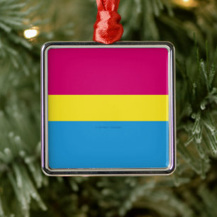 Ornement Carré Argenté SlipperyJoe's pansexual pride flag pi sans sexe