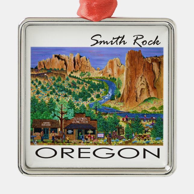 Ornement Carré Argenté Smith Rock ~ Oregon (Devant)