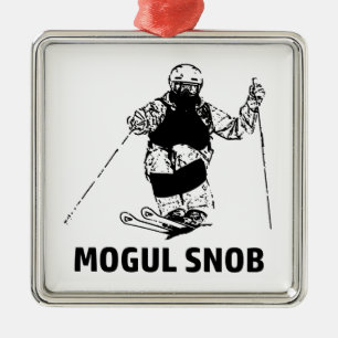 Ornement Carré Argenté Snob du Ski Bossu