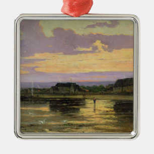 Ornement Carré Argenté Solitude le soir, Morsalines