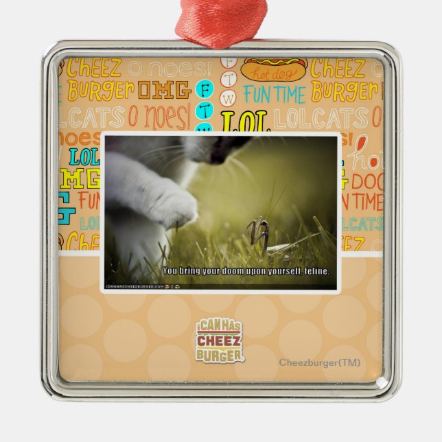 Ornement Carré Argenté Sort malheureux sur vous-même (Devant)