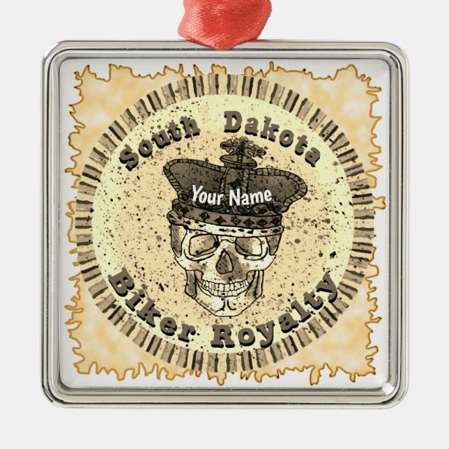 Ornement Carré Argenté South Dakota Biker  (Devant)